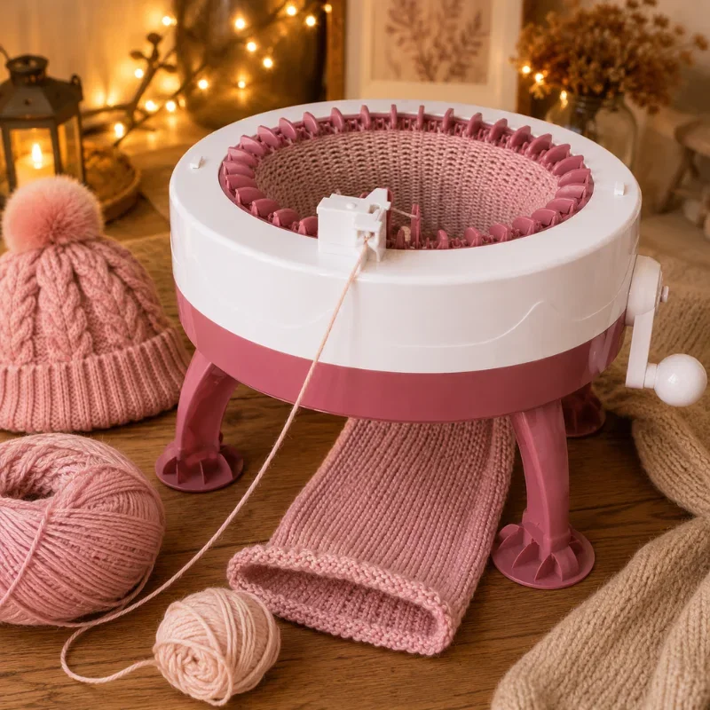 Masina de tricotat DIY, manuala, cu ace si fire incluse [1]