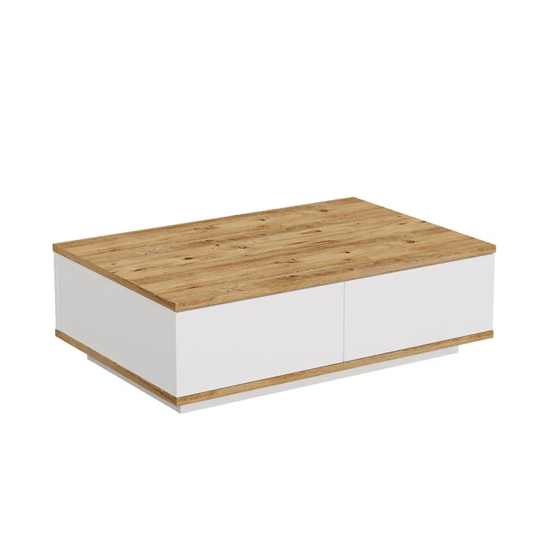Masuta cafea pin atlantic alb cu spatiu de depozitare 90x28,6 cm [3]