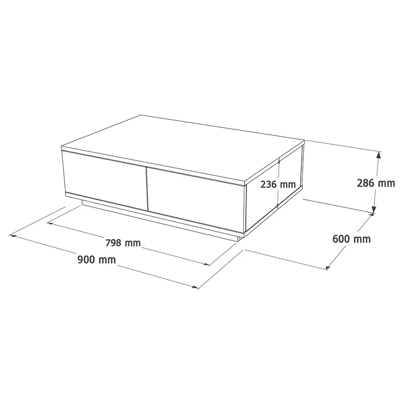 Masuta cafea pin atlantic alb cu spatiu de depozitare 90x28,6 cm [2]