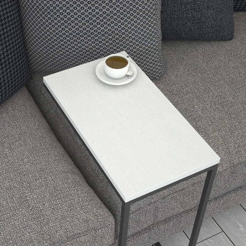 Masuta Callen, alb, 46 cm, picioare metalice cu roti, stil modern [4]