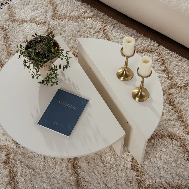 Masuta de cafea Orion alb lemn, design modern, spatiu generos [3]