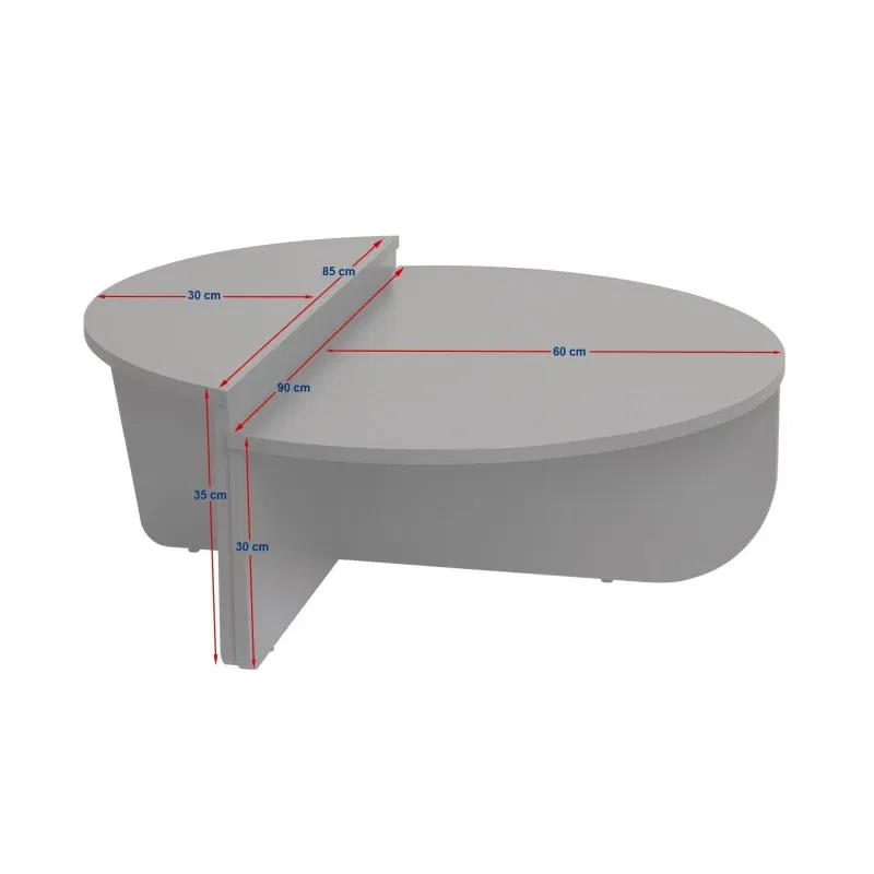 Masuta de cafea Orion negru lemn, design elegant, forma rotunda [7]