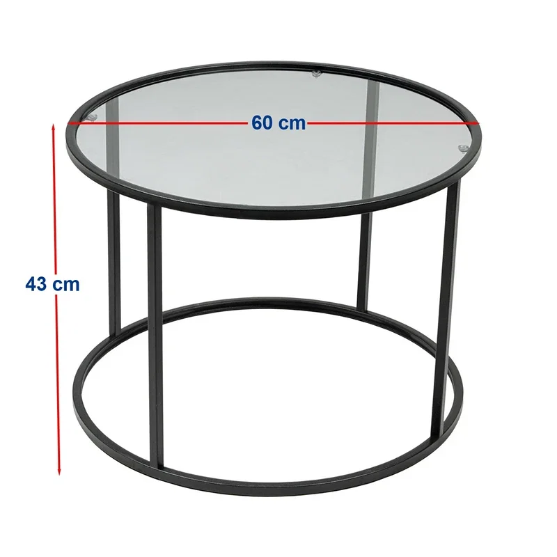 Masuta de cafea Startis neagra, design industrial, blat din sticla [6]