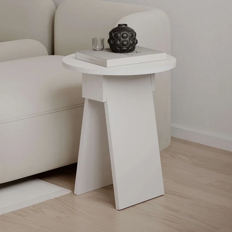 Masuta laterala Chen, alba, cu design minimalist, 42 cm [6]