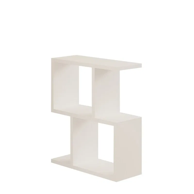 Masuta laterala Zet, alb, multifunctionala, cu 2 rafturi, 45 cm [6]