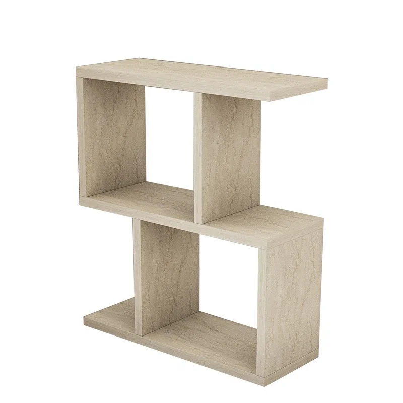 Masuta laterala Zet, design compact, finisaj travertin, multifunctionala, 45 cm [6]