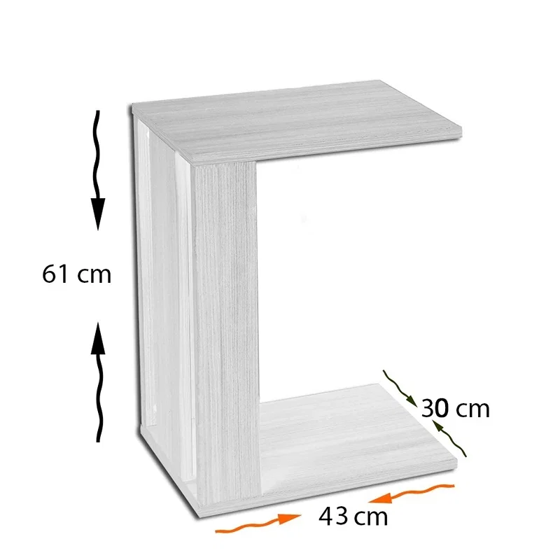 Masuta Pasific C, negru-alb, 61 cm, stil modern, ideala pentru living [6]