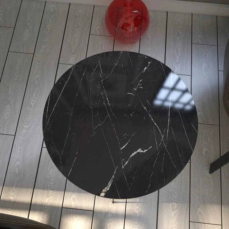 Masuta Sandalf, negru-alb, 40 cm, picioare metalice, stil modern [3]