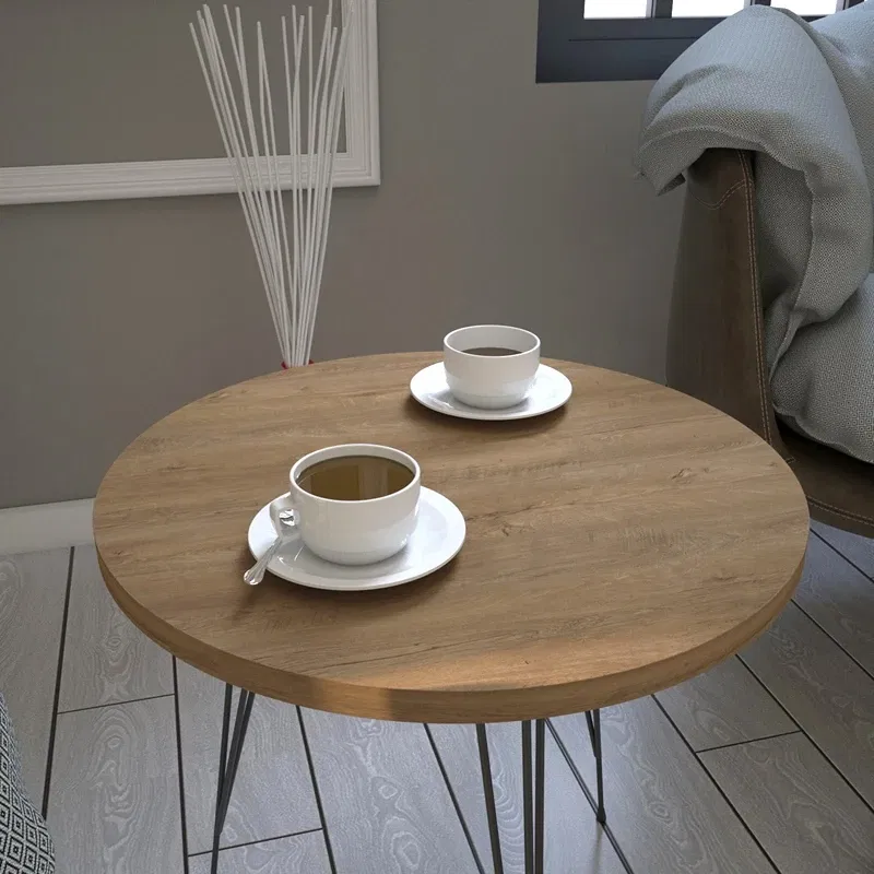 Masuta Sandalf, stejar caucazian, 40 cm, design elegant si versatil [5]