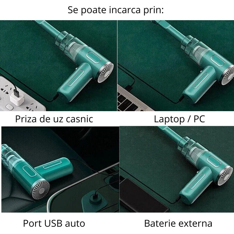 Mini aspirator auto portabil 45W [12]