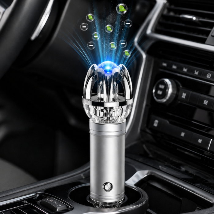 Mini purificator de aer auto Argintiu [2]