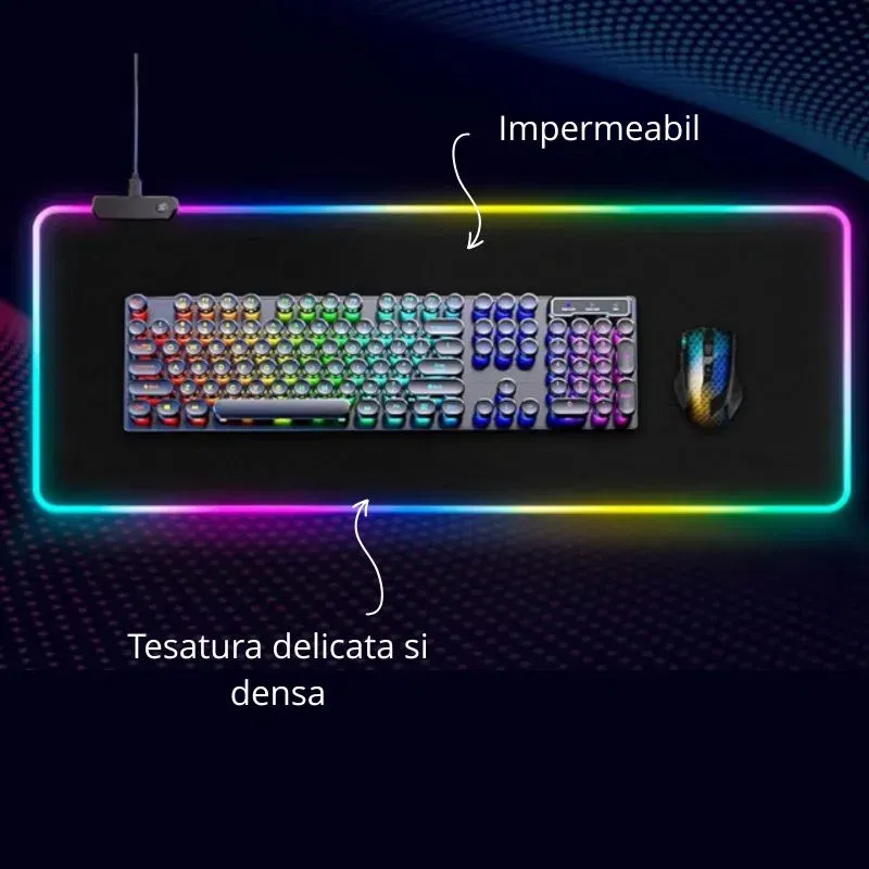 Mouse pad gaming RGB XXL cu iluminare LED [6]