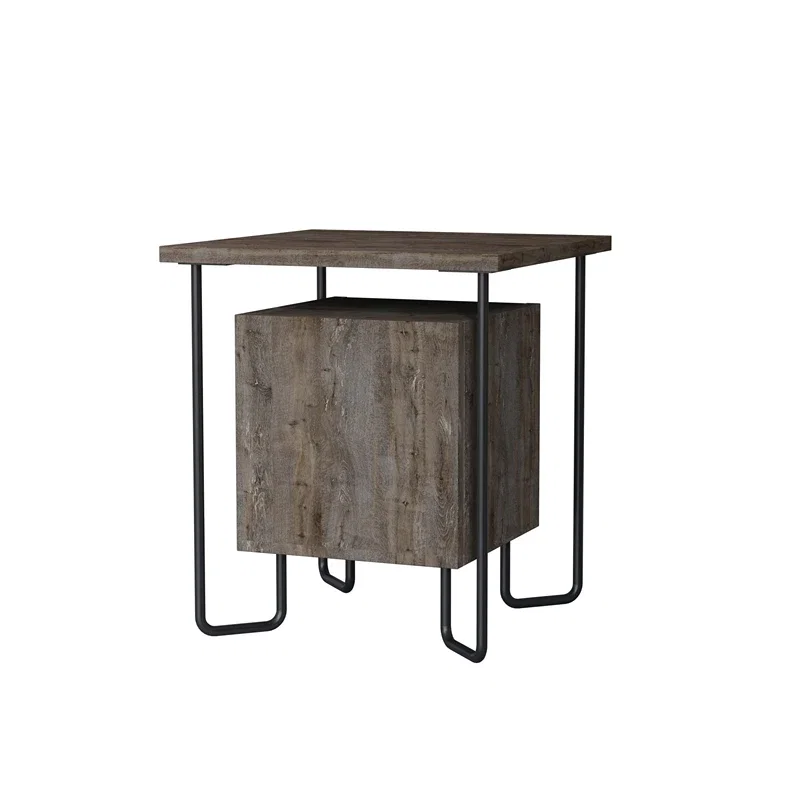 Noptiera Acres, maro inchis, 40 x 40 cm, cu sertar si balamale soft-close [3]