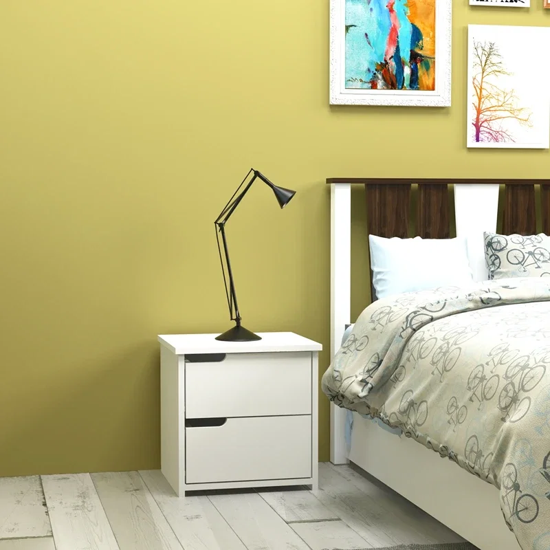 Noptiera alba cu 2 sertare, design minimalist, 45x45 cm [1]