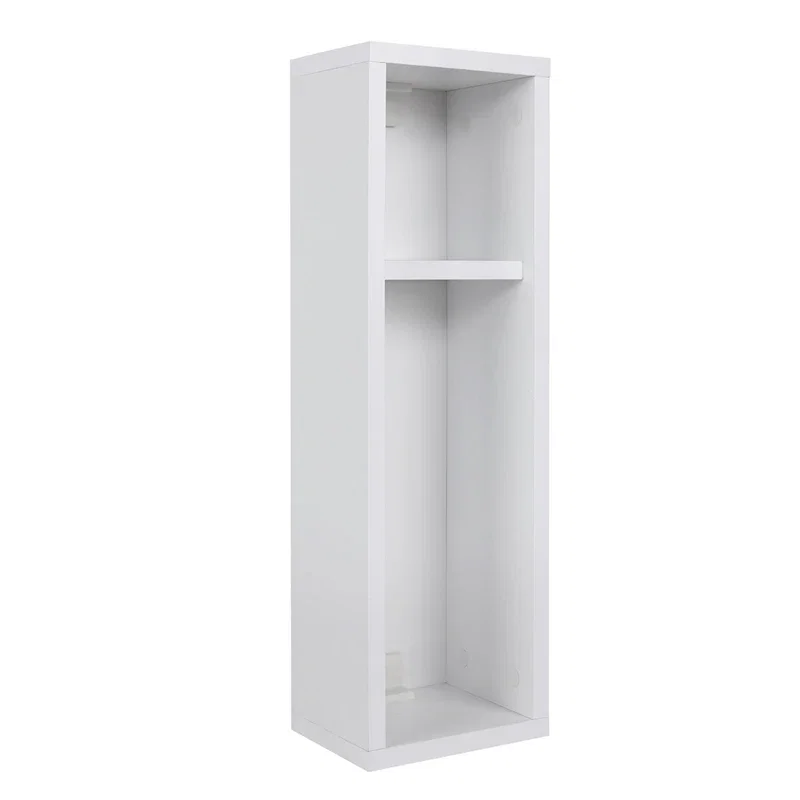 Noptiera alba suspendata, design compact, organizare dormitor, 65 cm [6]