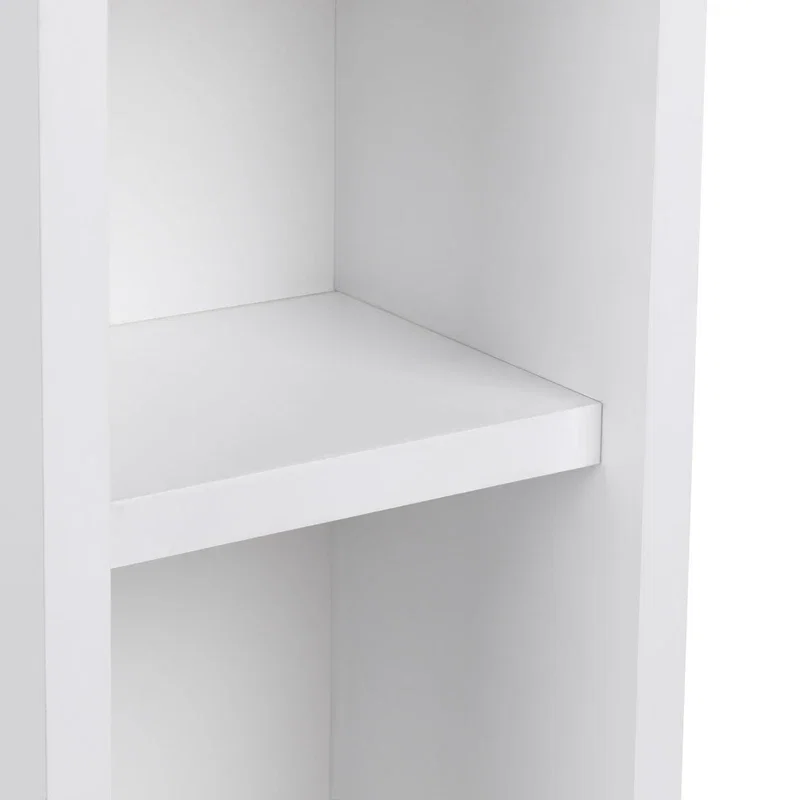 Noptiera alba suspendata, design compact, organizare dormitor, 65 cm [5]