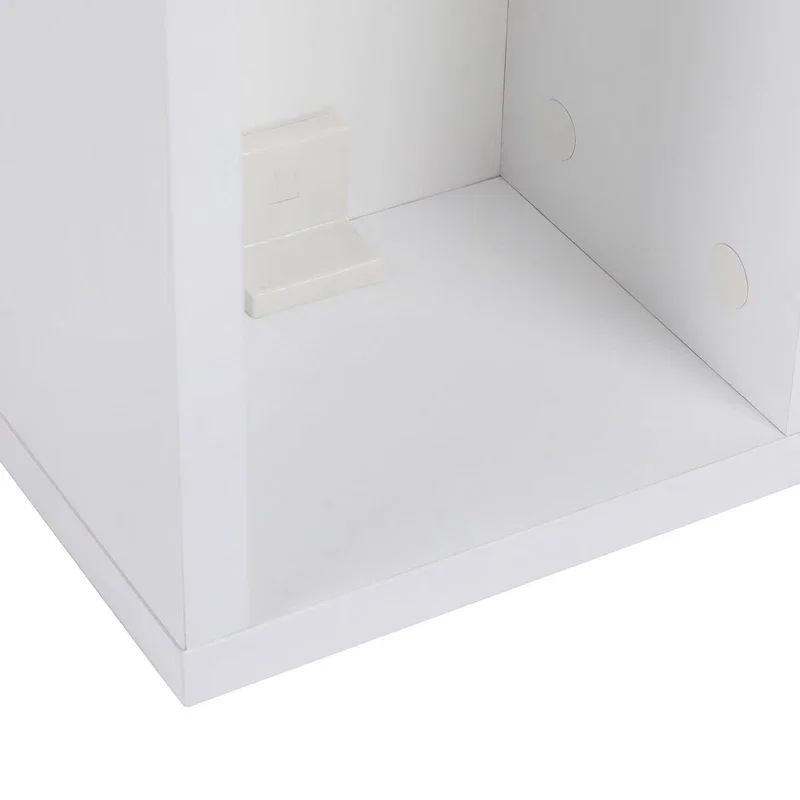 Noptiera alba suspendata, design compact, organizare dormitor, 65 cm [4]