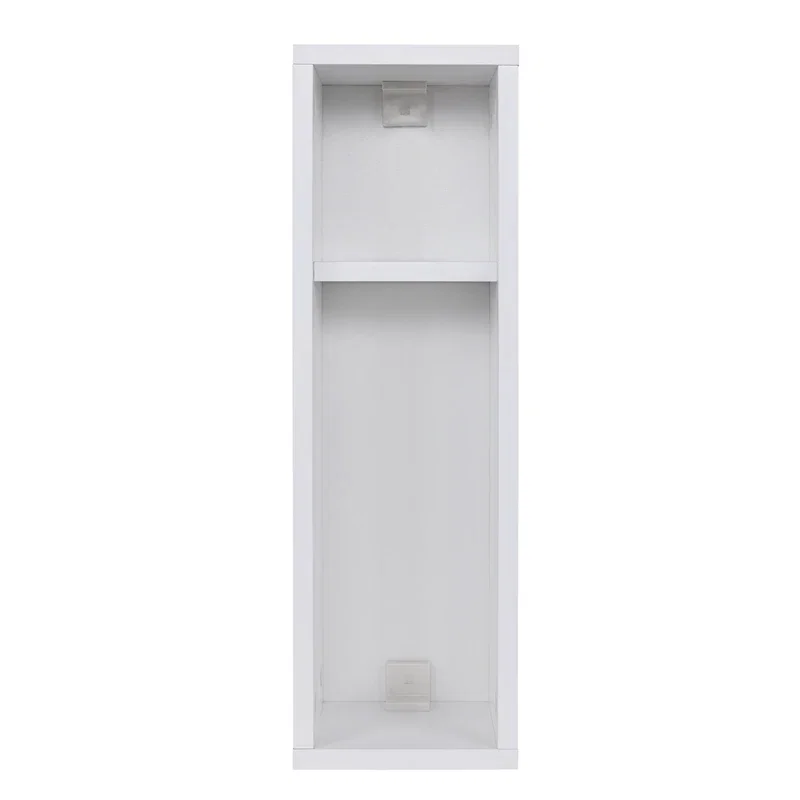 Noptiera alba suspendata, design compact, organizare dormitor, 65 cm [2]