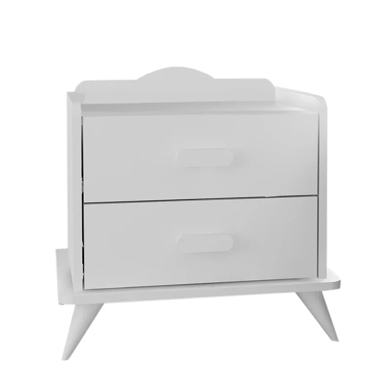 Noptiera Andaz alba cu 2 sertare si picioare elegante 60x58 6 cm [2]