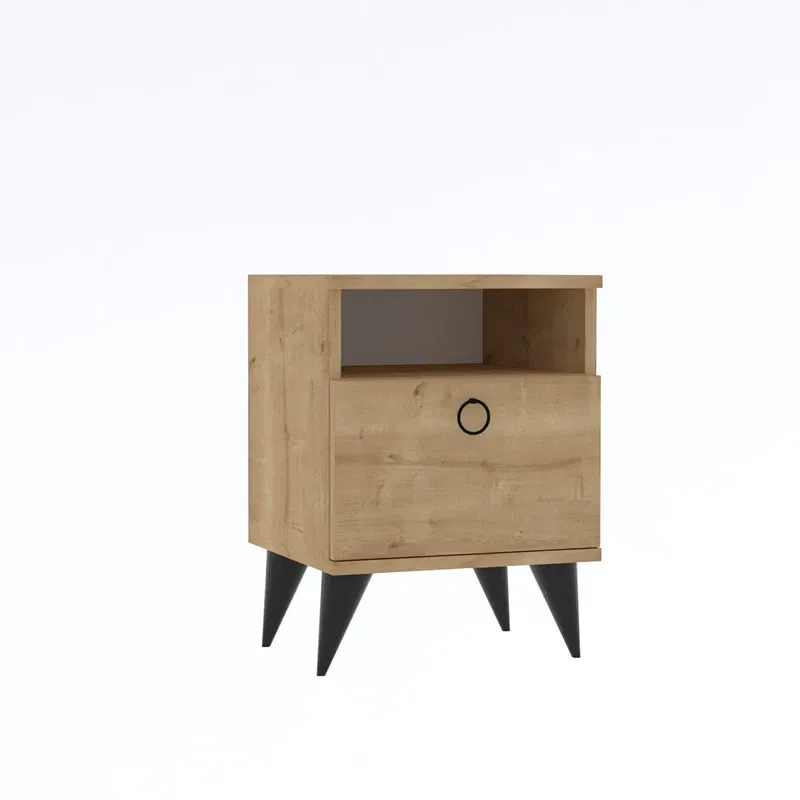 Noptiera Barlo, safir, cu picioare metalice, design modern, 40x50 cm [4]