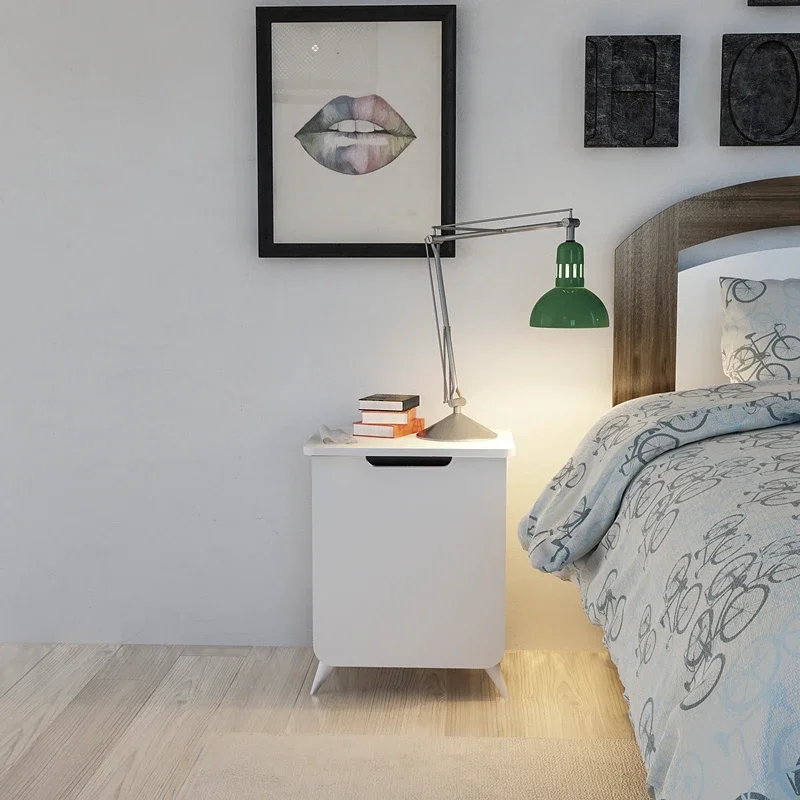 Noptiera Esla alba cu raft deschis si design minimalist 49x60 cm [1]