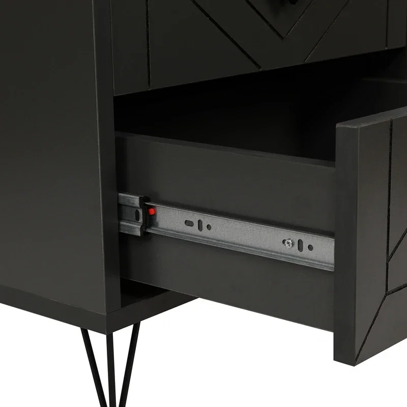 Noptiera Luna antracit cu design modern si spatiu de depozitare [5]