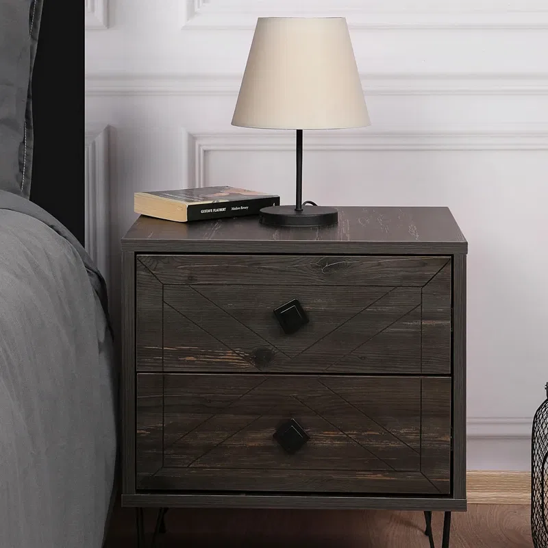 Noptiera Luna Maro Inchis cu picioare inalte si design clasic [1]