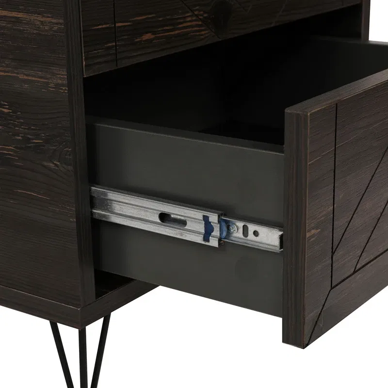 Noptiera Luna Maro Inchis cu picioare inalte si design clasic [6]