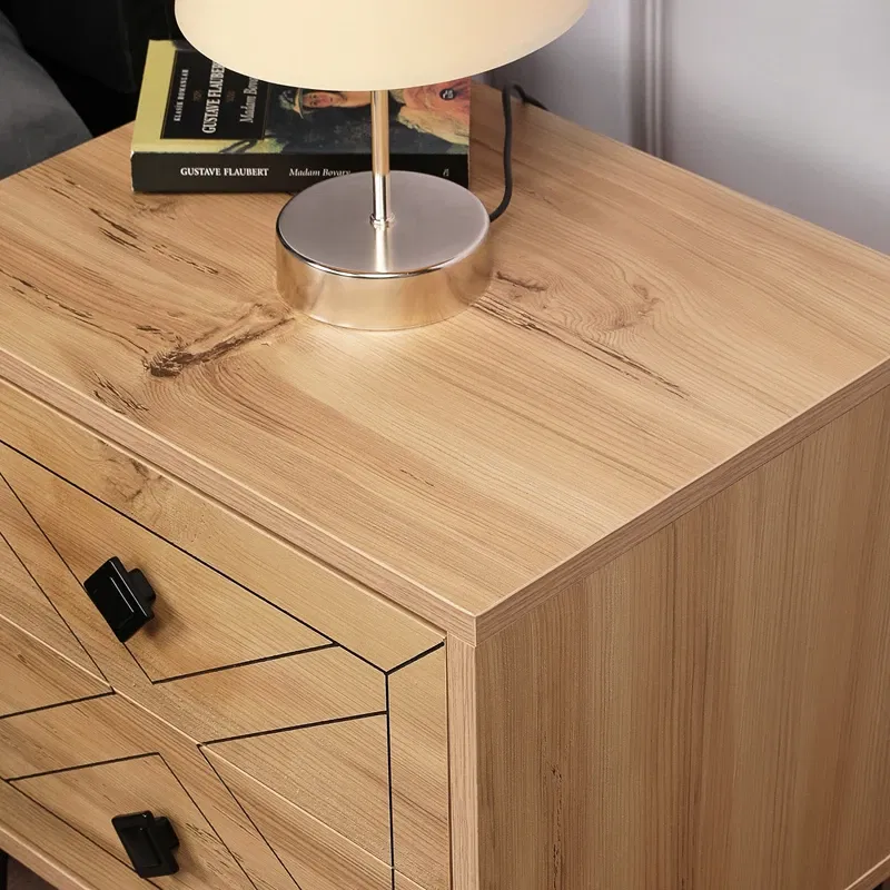 Noptiera Luna pin cu sertare incapatoare si picioare metalice [13]