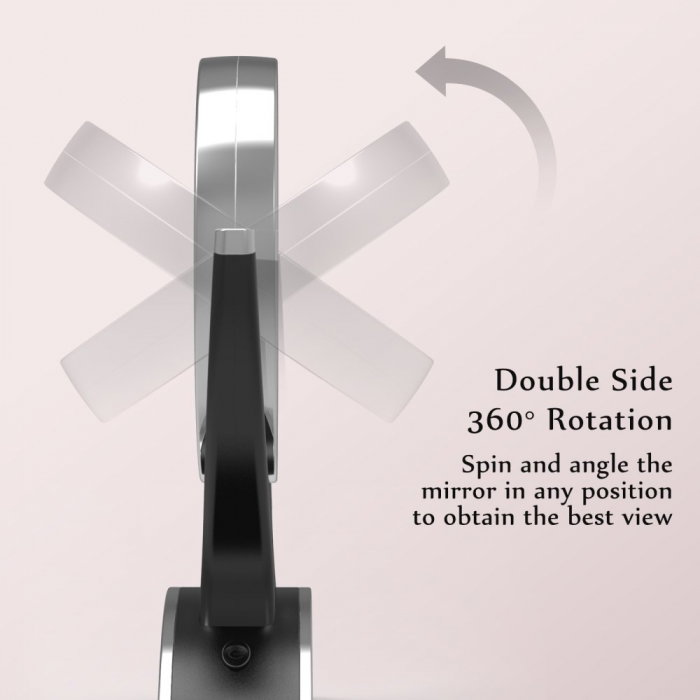 Oglinda machiaj Anjou iluminata LED, 2 fete, Marire 7X [5]