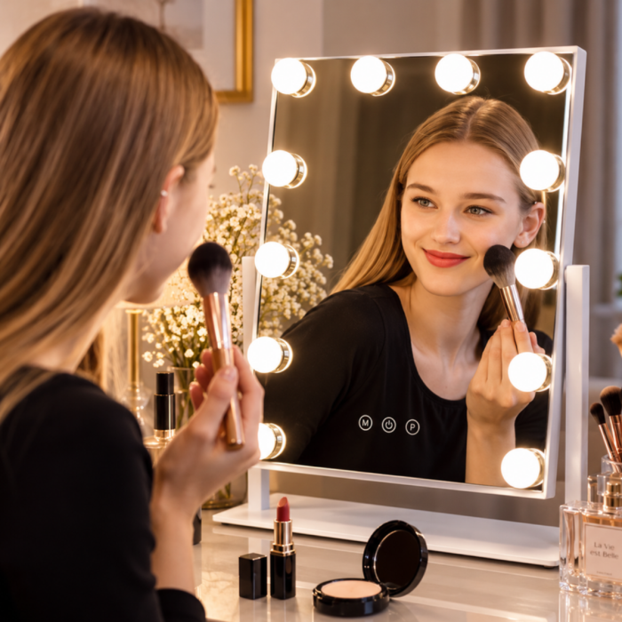 Oglinda machiaj profesionala cu 12 becuri LED Hollywood Star [2]