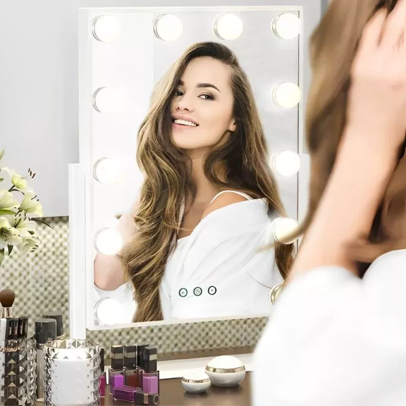 Oglinda machiaj profesionala cu 12 becuri LED Hollywood Star [7]