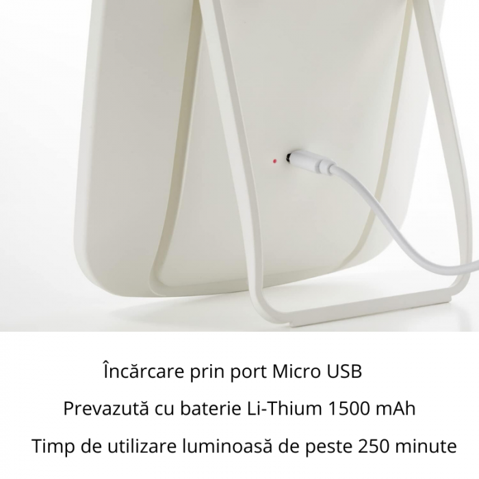 Oglinda make up de birou cu 33 led-uri si reincarcare USB [12]