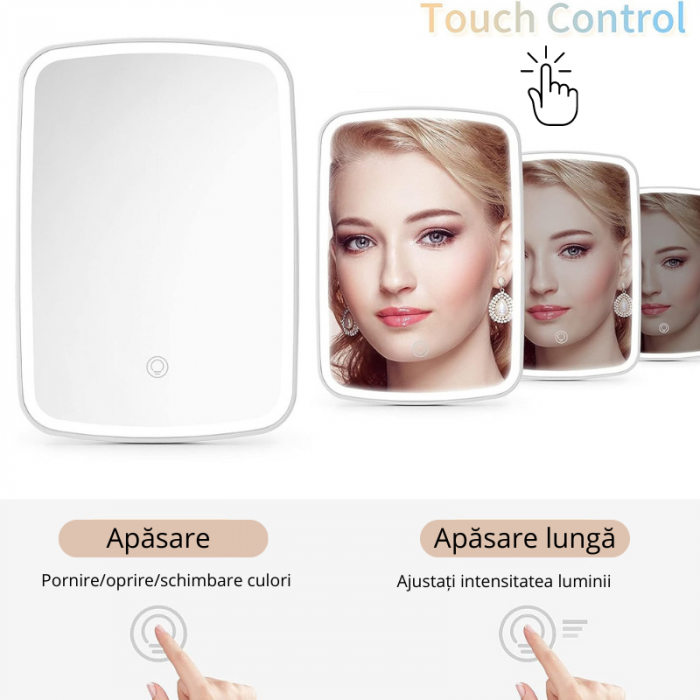 Oglinda make up de birou cu 33 led-uri si reincarcare USB [11]