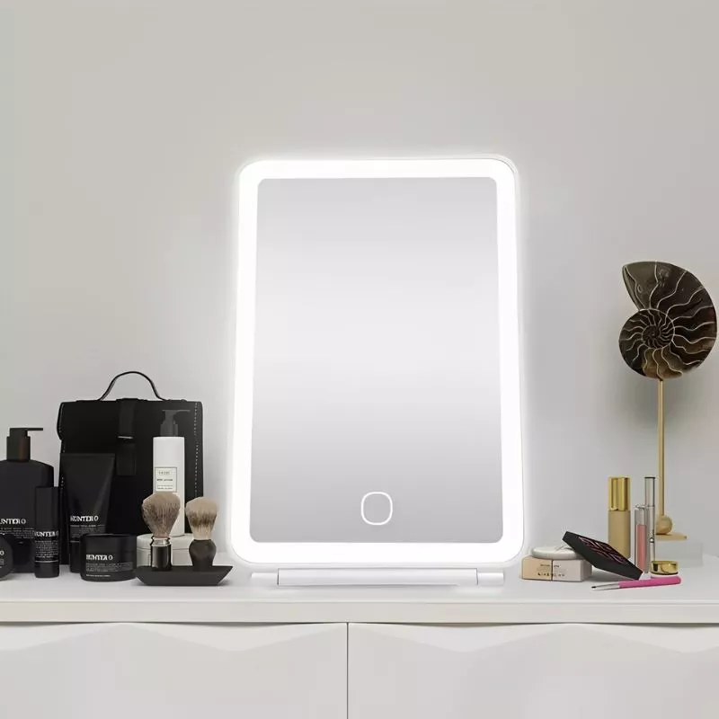 Oglinda make up de calatorie cu 72 led-uri pliabila si reincarcabila [6]