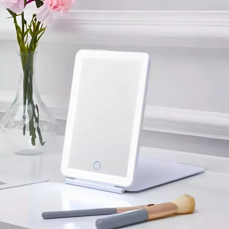 Oglinda make up de calatorie cu 72 led-uri pliabila si reincarcabila [4]