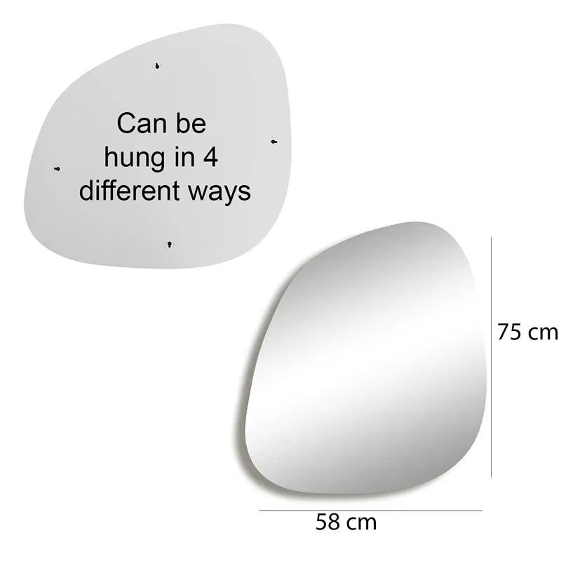 Oglinda Soho aurie, forma asimetrica, montaj versatil [3]