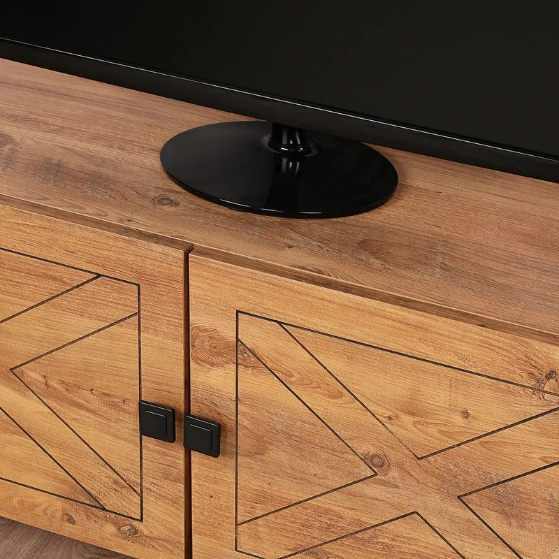 Comoda TV pin, cu picioare din plastic si compartimente spatioase [12]