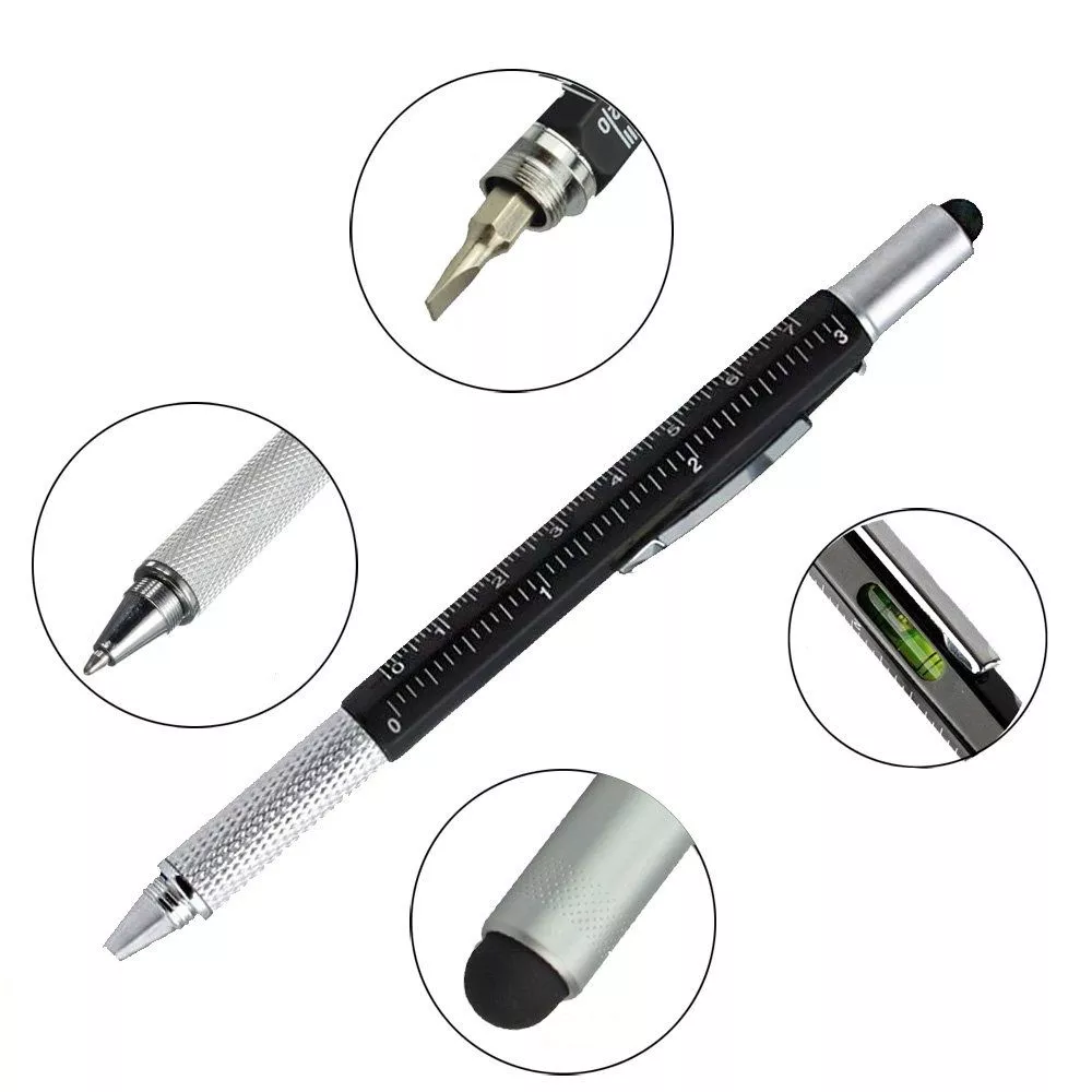 Pix multifunctional 6 in 1, surubelnita plata, rigla, capat touchscreen, nivela cu bula [8]