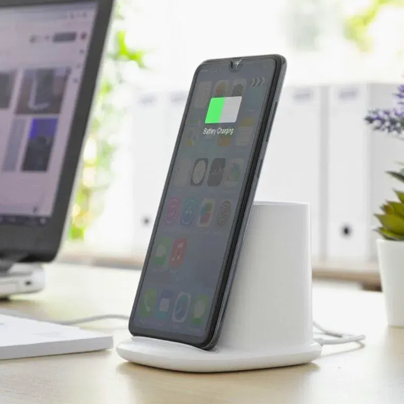 Organizator birou cu lampa led si incarcator wireless THE desKING [2]