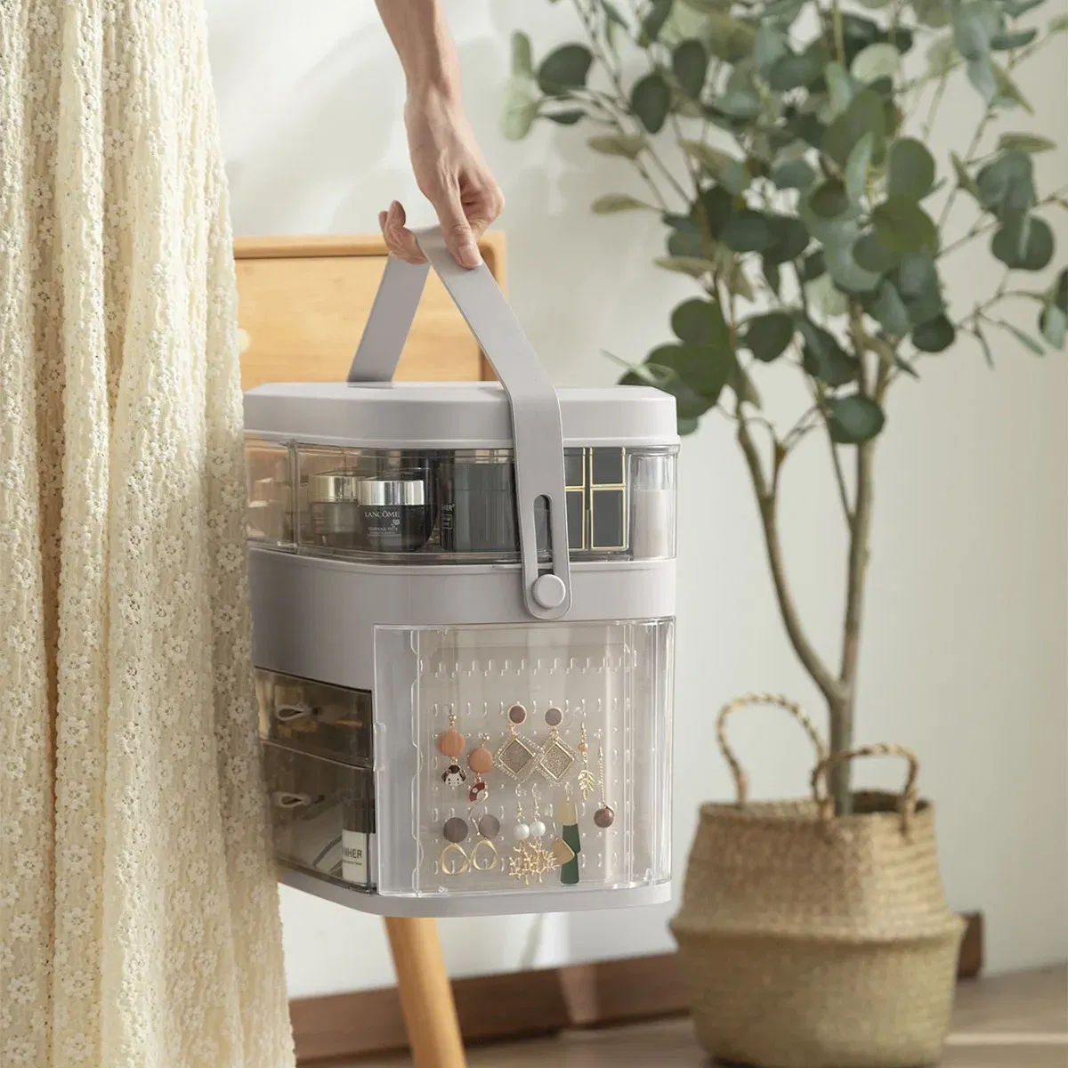 Organizator cosmetice Cutie cu oglinda iluminata LED [5]