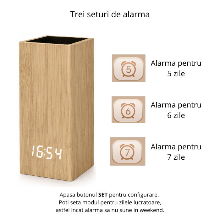 Organizator de Birou cu Ceas Digital LED [9]