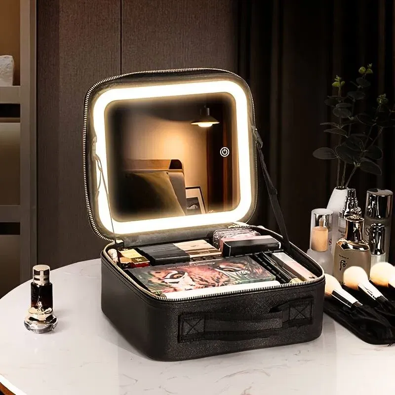 Organizator de cosmetice cu oglinda LED [1]