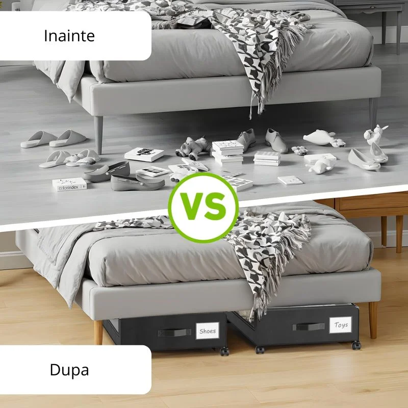 Organizator de haine cu roti pentru depozitare sub pat [8]