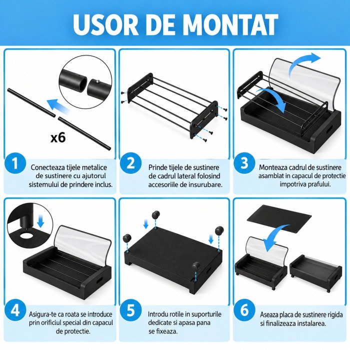 Organizator de haine cu roti pentru depozitare sub pat [15]