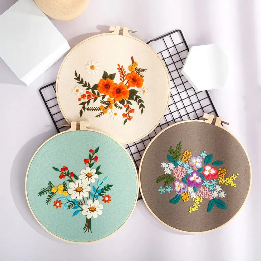 Pachet 3 Kit-uri Broderie DIY, Flori [3]