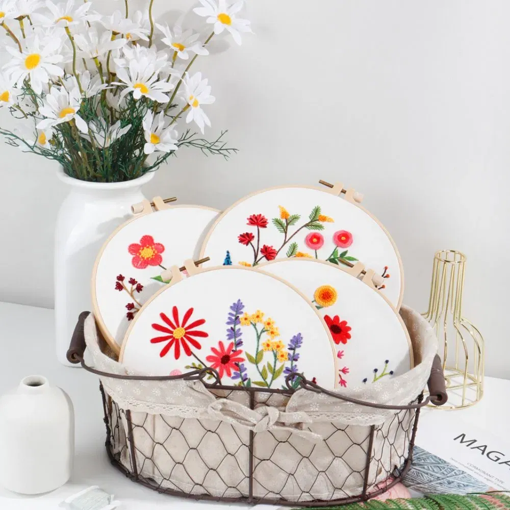 Pachet 4 Kit-uri Broderie DIY, Floricele pe campii [2]