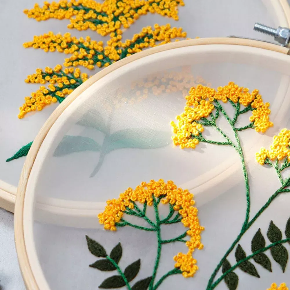 Pachet 4 Kit-uri Broderie DIY, Flori delicate [5]