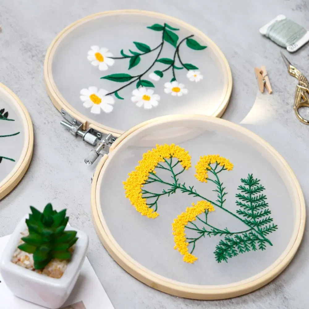 Pachet 4 Kit-uri Broderie DIY, Flori delicate [4]