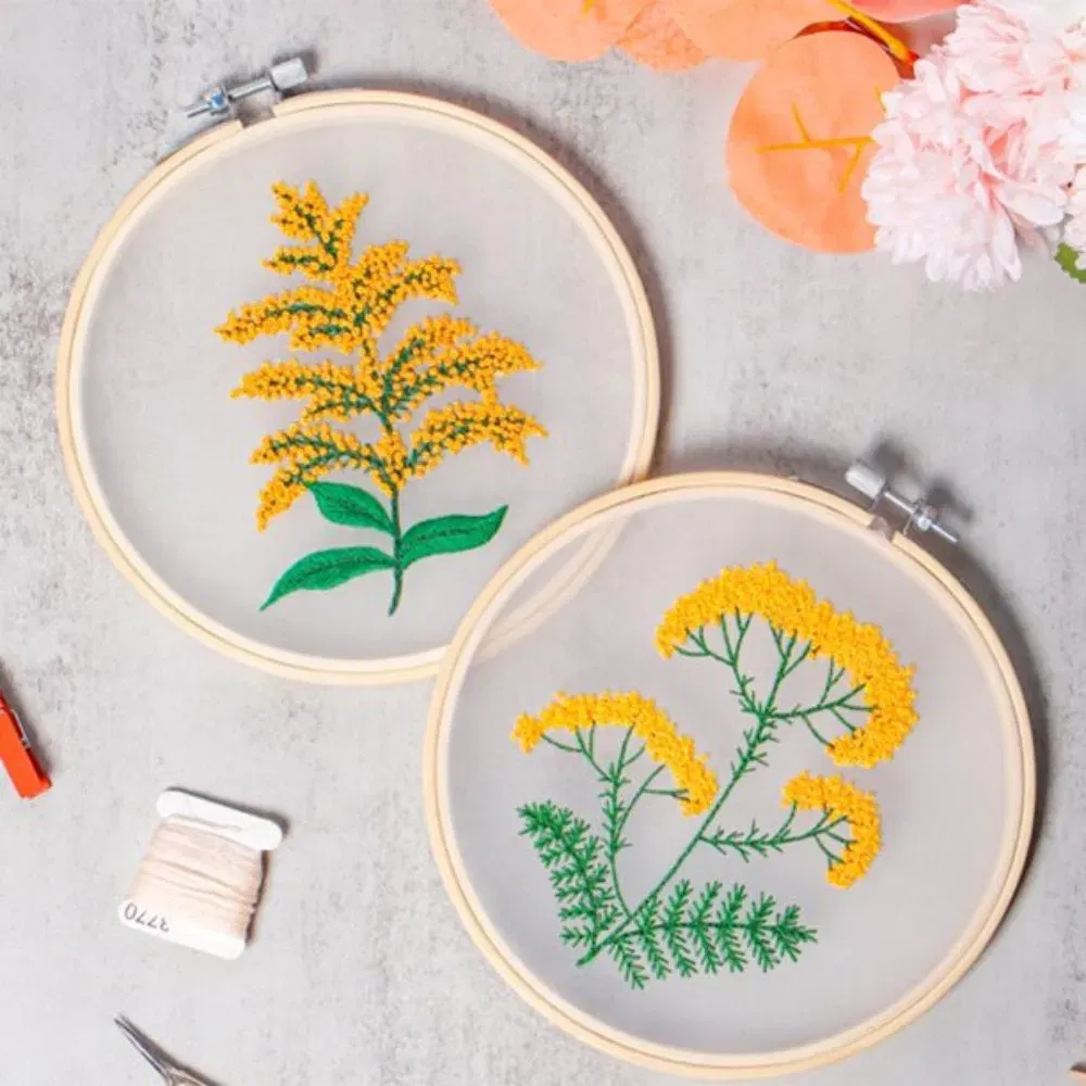 Pachet 4 Kit-uri Broderie DIY, Flori delicate [3]